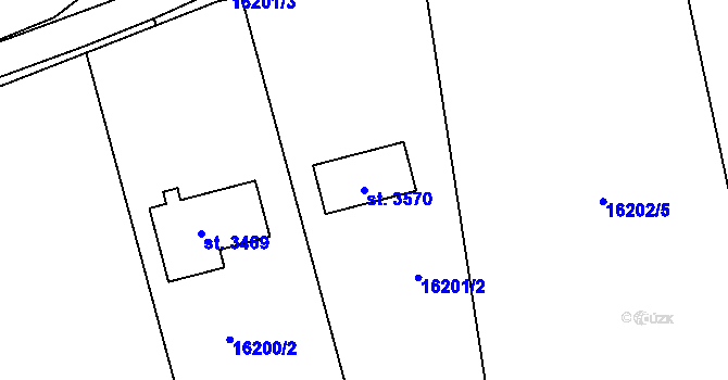 Parcela st. 3570 v KÚ Huslenky, Katastrální mapa