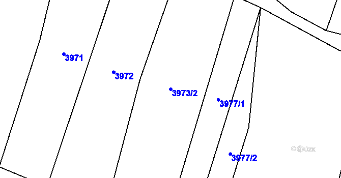 Parcela st. 3973/2 v KÚ Huslenky, Katastrální mapa