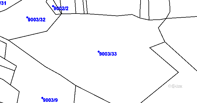 Parcela st. 9003/33 v KÚ Huslenky, Katastrální mapa