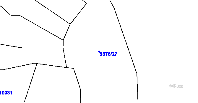 Parcela st. 9376/27 v KÚ Huslenky, Katastrální mapa
