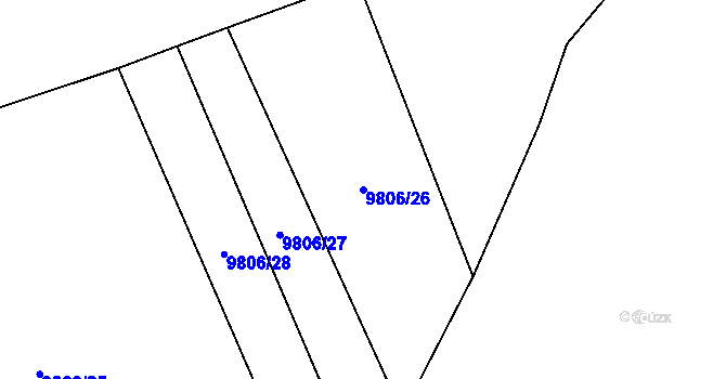 Parcela st. 9806/26 v KÚ Huslenky, Katastrální mapa