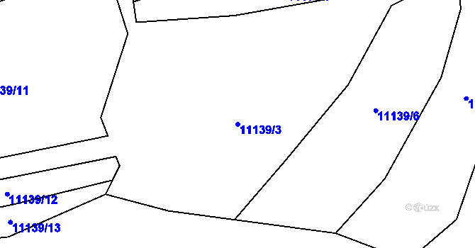 Parcela st. 11139/3 v KÚ Huslenky, Katastrální mapa