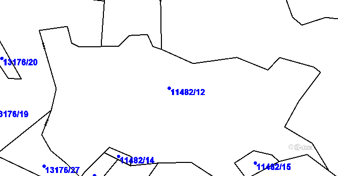 Parcela st. 11482/12 v KÚ Huslenky, Katastrální mapa