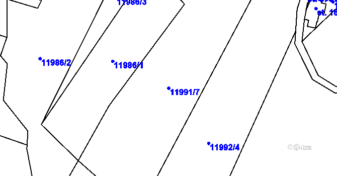 Parcela st. 11991/7 v KÚ Huslenky, Katastrální mapa