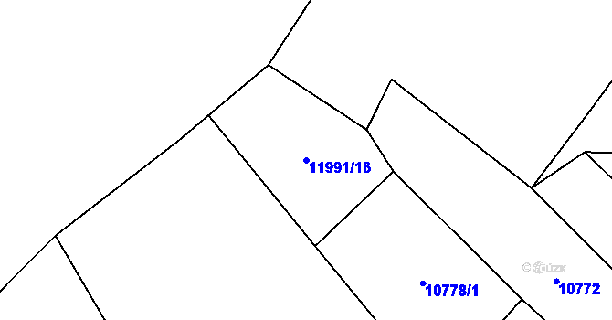 Parcela st. 11991/16 v KÚ Huslenky, Katastrální mapa