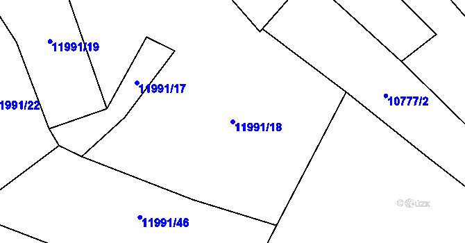 Parcela st. 11991/18 v KÚ Huslenky, Katastrální mapa