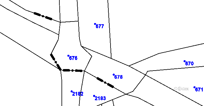 Parcela st. 642/14 v KÚ Hustířany, Katastrální mapa