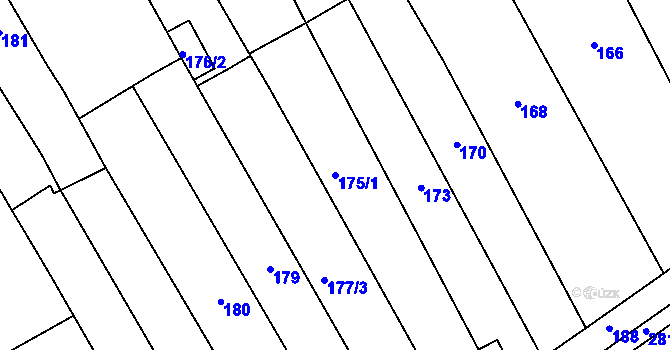 Parcela st. 175/1 v KÚ Hustopeče u Brna, Katastrální mapa