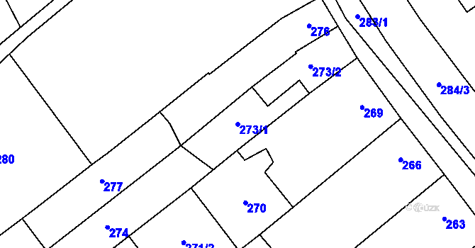 Parcela st. 273/1 v KÚ Hustopeče u Brna, Katastrální mapa