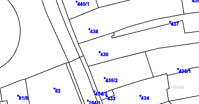Parcela st. 436 v KÚ Hustopeče u Brna, Katastrální mapa