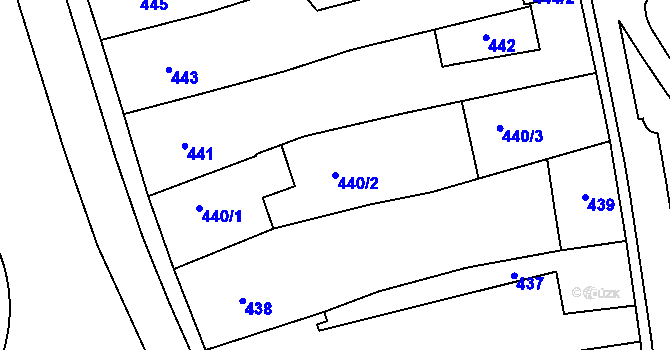 Parcela st. 440/2 v KÚ Hustopeče u Brna, Katastrální mapa