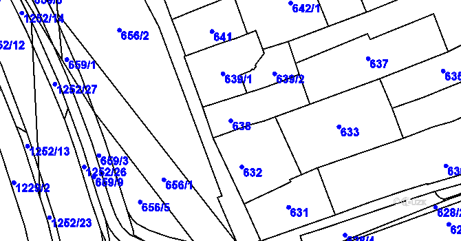Parcela st. 638 v KÚ Hustopeče u Brna, Katastrální mapa