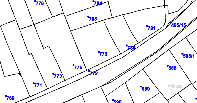 Parcela st. 779 v KÚ Hustopeče u Brna, Katastrální mapa