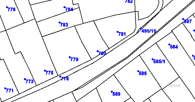 Parcela st. 780 v KÚ Hustopeče u Brna, Katastrální mapa