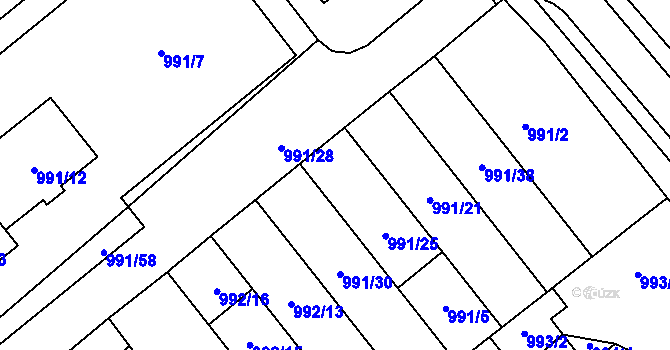 Parcela st. 991/24 v KÚ Hustopeče u Brna, Katastrální mapa