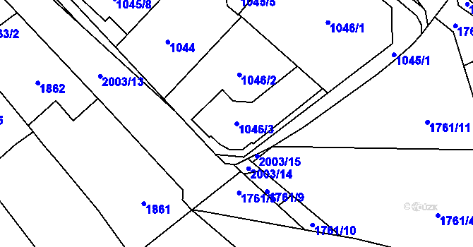 Parcela st. 1046/3 v KÚ Hustopeče u Brna, Katastrální mapa