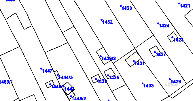 Parcela st. 1436 v KÚ Hustopeče u Brna, Katastrální mapa