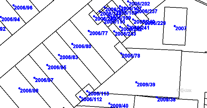 Parcela st. 2006/2 v KÚ Hustopeče u Brna, Katastrální mapa