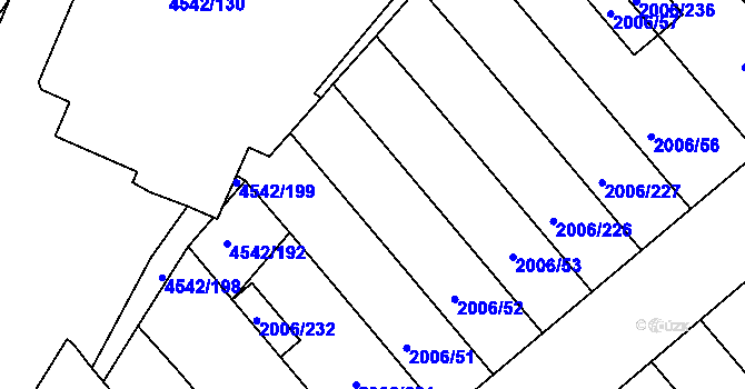 Parcela st. 2006/24 v KÚ Hustopeče u Brna, Katastrální mapa