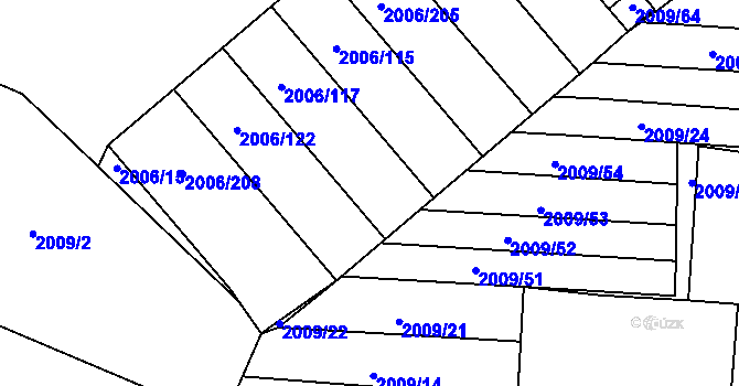 Parcela st. 2006/42 v KÚ Hustopeče u Brna, Katastrální mapa