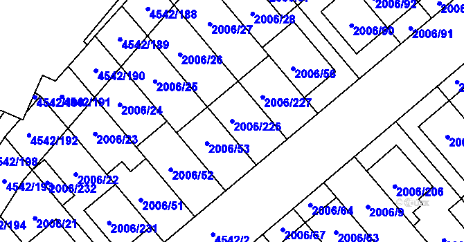 Parcela st. 2006/226 v KÚ Hustopeče u Brna, Katastrální mapa