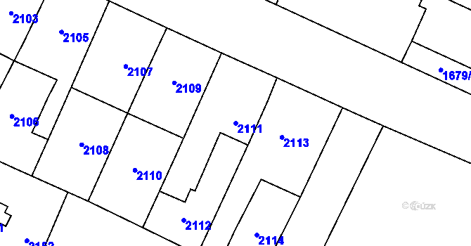 Parcela st. 2111 v KÚ Hustopeče u Brna, Katastrální mapa