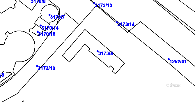 Parcela st. 3173/4 v KÚ Hustopeče u Brna, Katastrální mapa