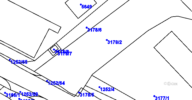Parcela st. 3178/3 v KÚ Hustopeče u Brna, Katastrální mapa