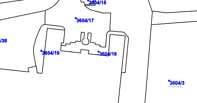 Parcela st. 3604/18 v KÚ Hustopeče u Brna, Katastrální mapa