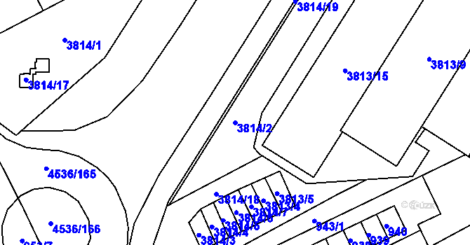 Parcela st. 3814/2 v KÚ Hustopeče u Brna, Katastrální mapa