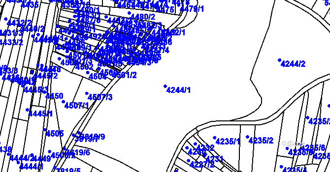 Parcela st. 4244/1 v KÚ Hustopeče u Brna, Katastrální mapa