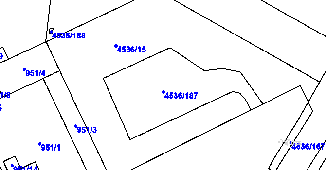 Parcela st. 4536/15 v KÚ Hustopeče u Brna, Katastrální mapa
