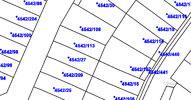 Parcela st. 4542/28 v KÚ Hustopeče u Brna, Katastrální mapa