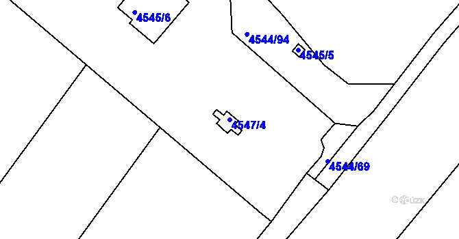 Parcela st. 4547/4 v KÚ Hustopeče u Brna, Katastrální mapa