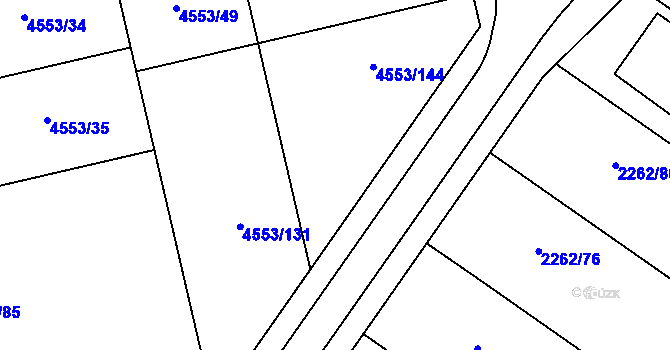 Parcela st. 4553/51 v KÚ Hustopeče u Brna, Katastrální mapa