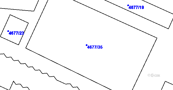 Parcela st. 4677/35 v KÚ Hustopeče u Brna, Katastrální mapa