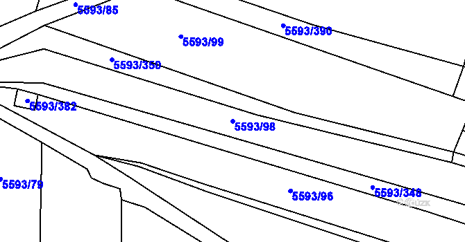 Parcela st. 5593/98 v KÚ Hustopeče u Brna, Katastrální mapa