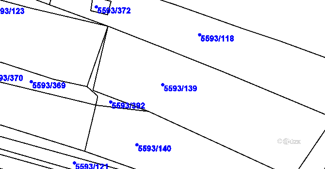 Parcela st. 5593/139 v KÚ Hustopeče u Brna, Katastrální mapa