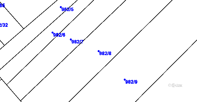 Parcela st. 982/8 v KÚ Hustopeče u Brna, Katastrální mapa