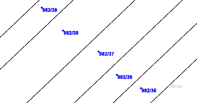 Parcela st. 982/37 v KÚ Hustopeče u Brna, Katastrální mapa