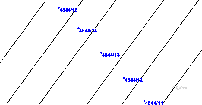 Parcela st. 4544/13 v KÚ Hustopeče u Brna, Katastrální mapa