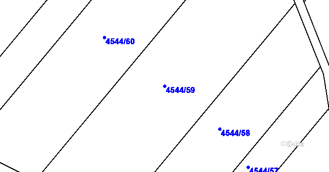 Parcela st. 4544/59 v KÚ Hustopeče u Brna, Katastrální mapa