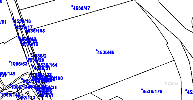 Parcela st. 4536/46 v KÚ Hustopeče u Brna, Katastrální mapa