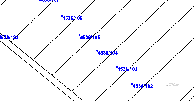 Parcela st. 4536/104 v KÚ Hustopeče u Brna, Katastrální mapa