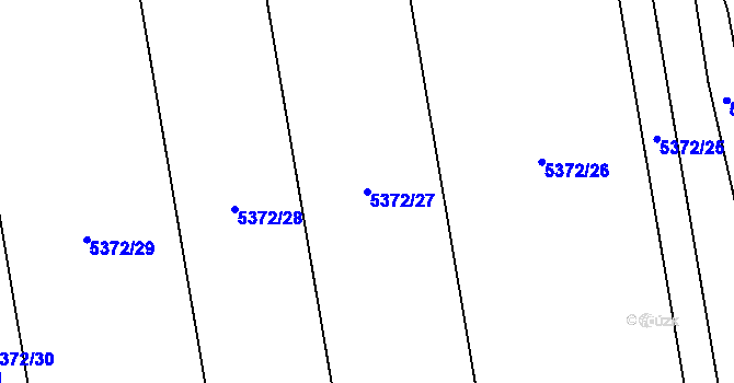 Parcela st. 5372/27 v KÚ Hustopeče u Brna, Katastrální mapa
