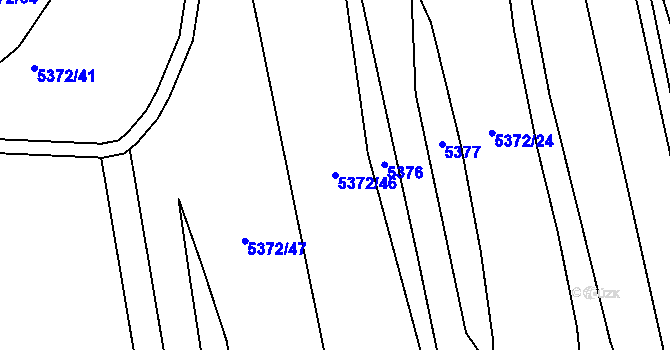 Parcela st. 5372/46 v KÚ Hustopeče u Brna, Katastrální mapa