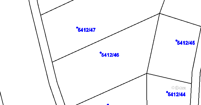 Parcela st. 5412/46 v KÚ Hustopeče u Brna, Katastrální mapa