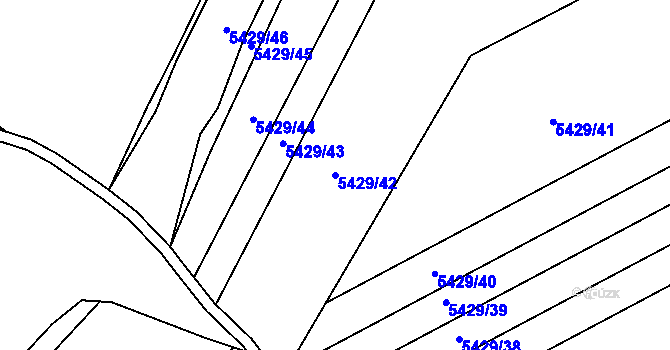 Parcela st. 5429/42 v KÚ Hustopeče u Brna, Katastrální mapa