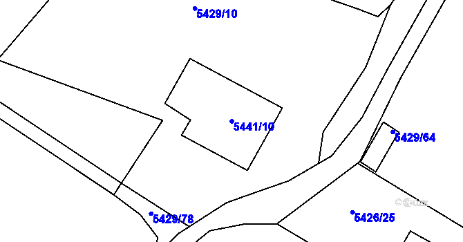 Parcela st. 5441/10 v KÚ Hustopeče u Brna, Katastrální mapa