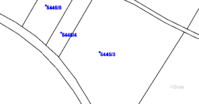 Parcela st. 5445/3 v KÚ Hustopeče u Brna, Katastrální mapa
